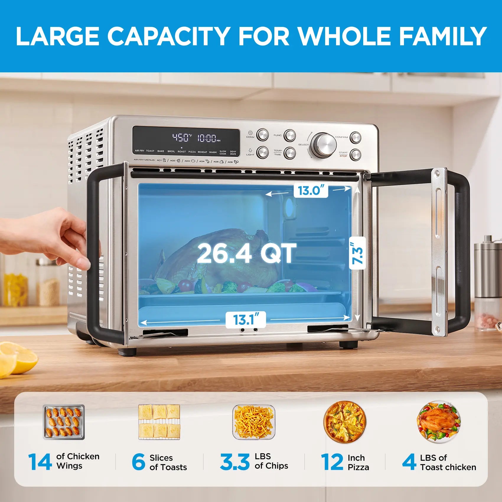 upgrade Extra Large Air Fryer Countertop Oven